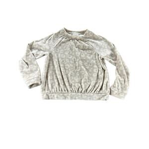 Cat & Jack Girls Cream Leopard Super Soft Long Sleeve Top Youth Medium 7/8